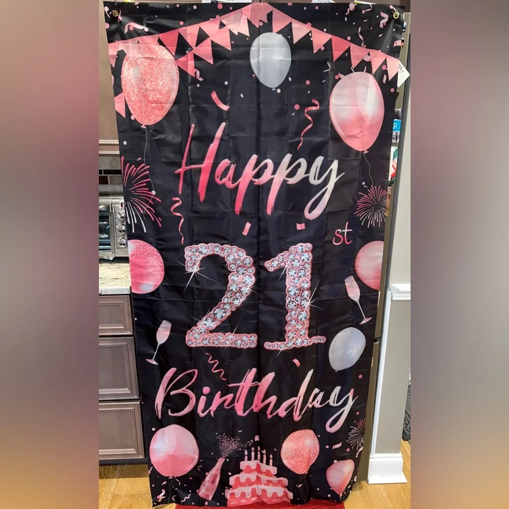 Happy 21st Birthday! SASH and BANNER, 70” x 35”